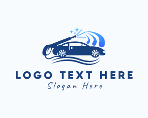 Sedan - Car Pressure Washer Cleaning logo design