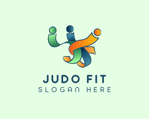 Judo - People Unity Ribbon logo design