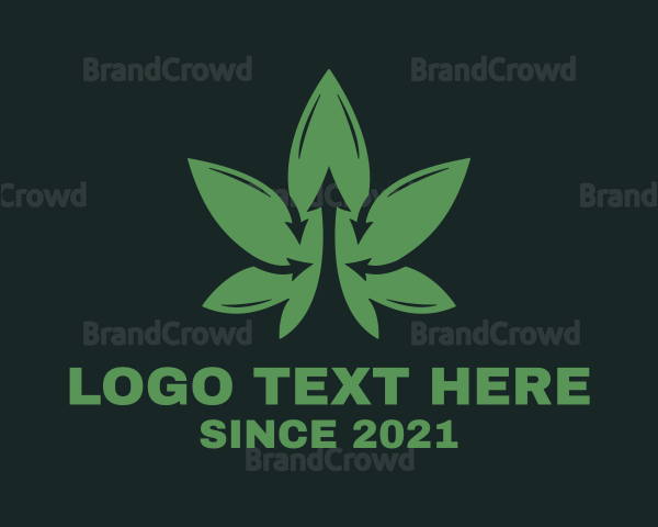 Cannabis Leaf Arrow Logo