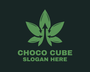 Cannabis Leaf Arrow  Logo