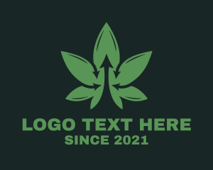 Arrow - Cannabis Leaf Arrow logo design