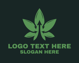 Cannabis Leaf Arrow  Logo