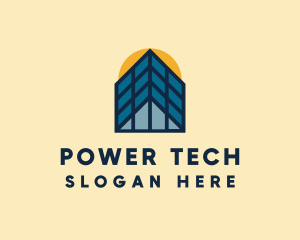 House Solar Panel Power Logo