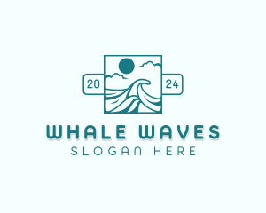 Surfing Beach Wave  logo design