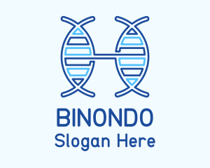 Blue Monoline DNA Strand Logo