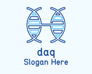 Blue Monoline DNA Strand Logo