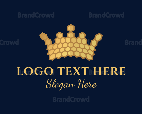 Gold Hexagon Crown Logo