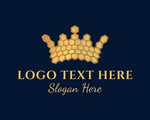 Gold Hexagon Crown Logo