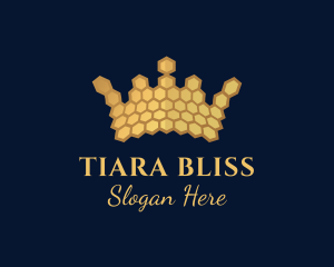 Gold Hexagon Crown logo design