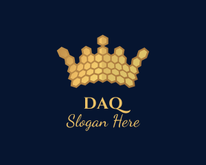 Luxurious - Gold Hexagon Crown logo design