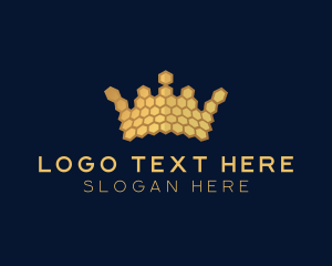 Gold Hexagon Crown Logo