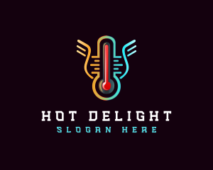 Thermometer Cooling Heating logo design