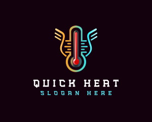 Thermometer Cooling Heating logo design