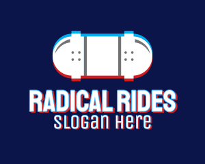Skateboarder - Glitch Skateboard Esports logo design