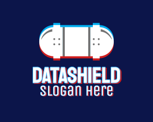 Cyber Space - Glitch Skateboard Esports logo design