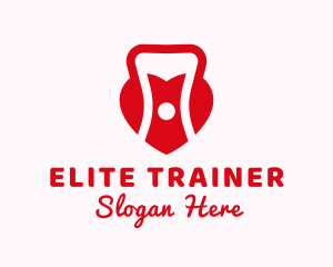 Red Kettlebell Heart logo design