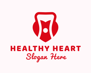 Red Kettlebell Heart logo design