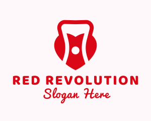 Red Kettlebell Heart logo design