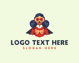 Cape - Lady Superhero Cartoon logo design