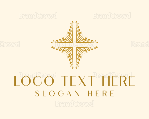 Christianity Cross Wheat Logo