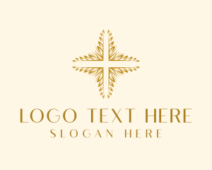 Biblical - Christianity Cross Wheat logo design