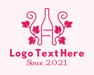 Wine Connoisseur - Grape Vine Bottle logo design