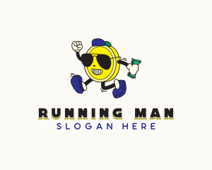 Running Money Coin logo design