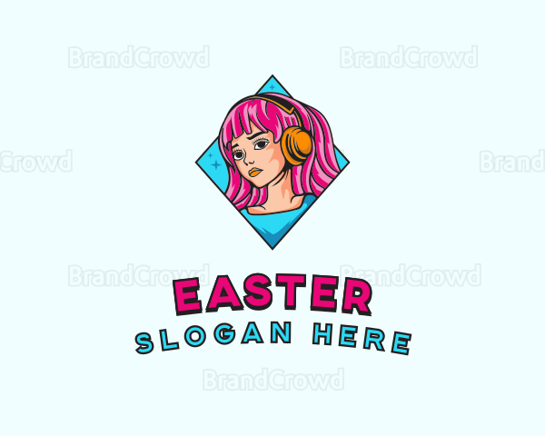 Gaming Woman Streamer Logo