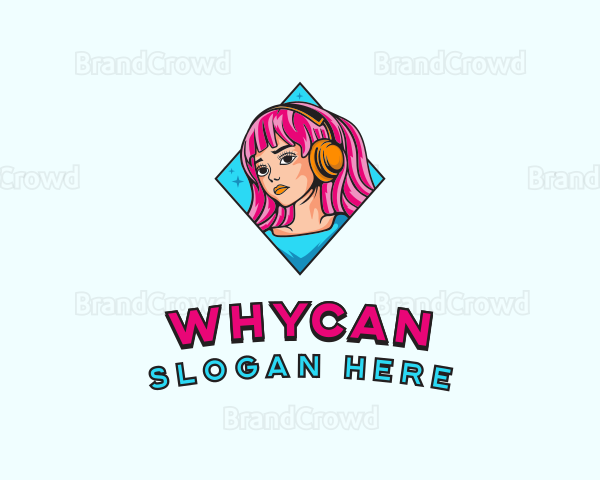 Gaming Woman Streamer Logo