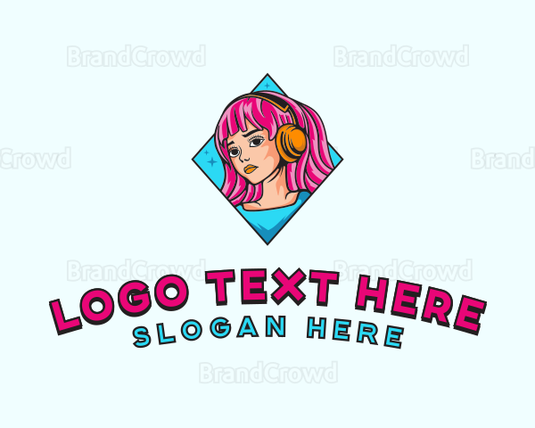 Gaming Woman Streamer Logo