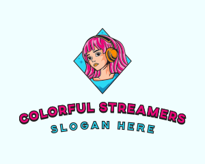 Gaming Woman Streamer logo design