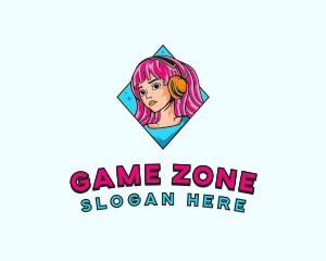 Gaming Woman Streamer logo design