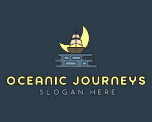 Pirate Boat Ship logo design