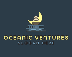 Pirate Boat Ship logo design