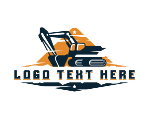 Worker - Excavator Mining Equipment logo design