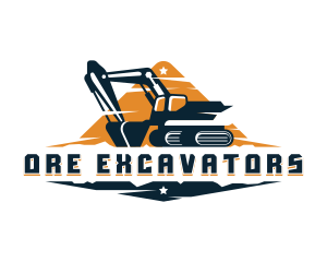 Excavator Mining Equipment logo design