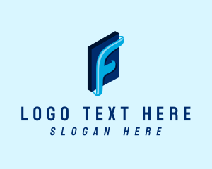 Printing - Blue Book Letter F logo design