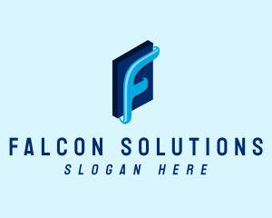 Blue Book Letter F  logo design