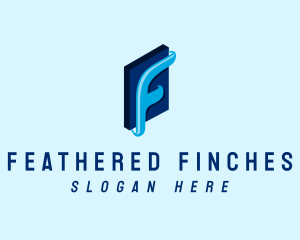 Blue Book Letter F  logo design