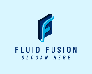 Blue Book Letter F  logo design