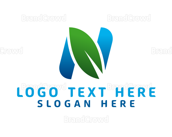 Eco Friendly Letter N Leaf Logo