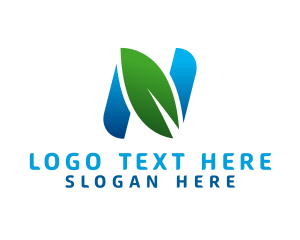 Earth - Eco Friendly Letter N Leaf logo design