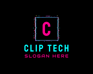 Glitch Club Tech Software logo design