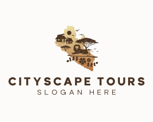 Sightseeing - Liberia Travel Map logo design