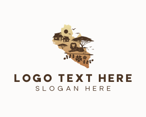 Travel - Liberia Travel Map logo design