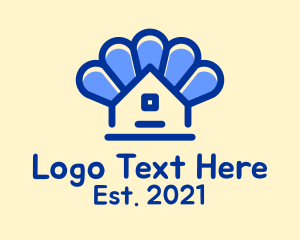 Home Builder - Blue House Petals logo design