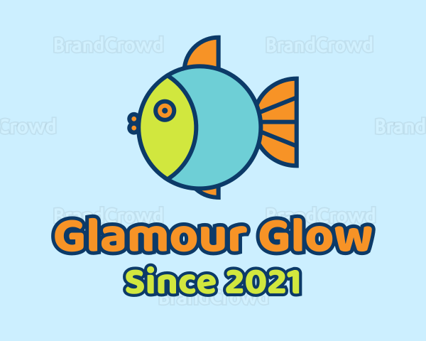 Colorful Round Fish Logo