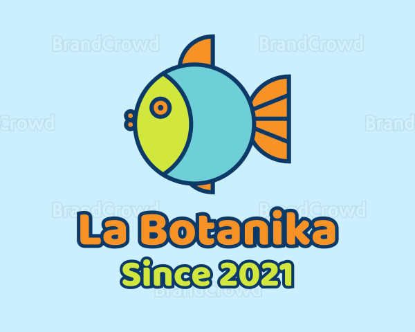 Colorful Round Fish Logo