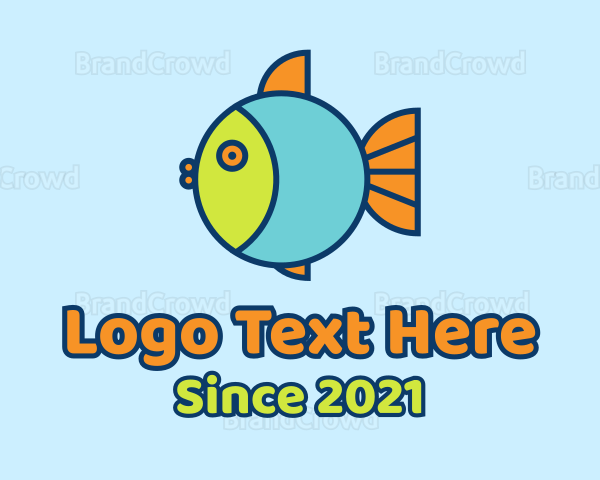 Colorful Round Fish Logo
