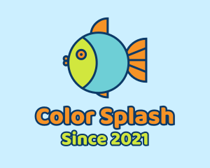 Colorful Round Fish  logo design